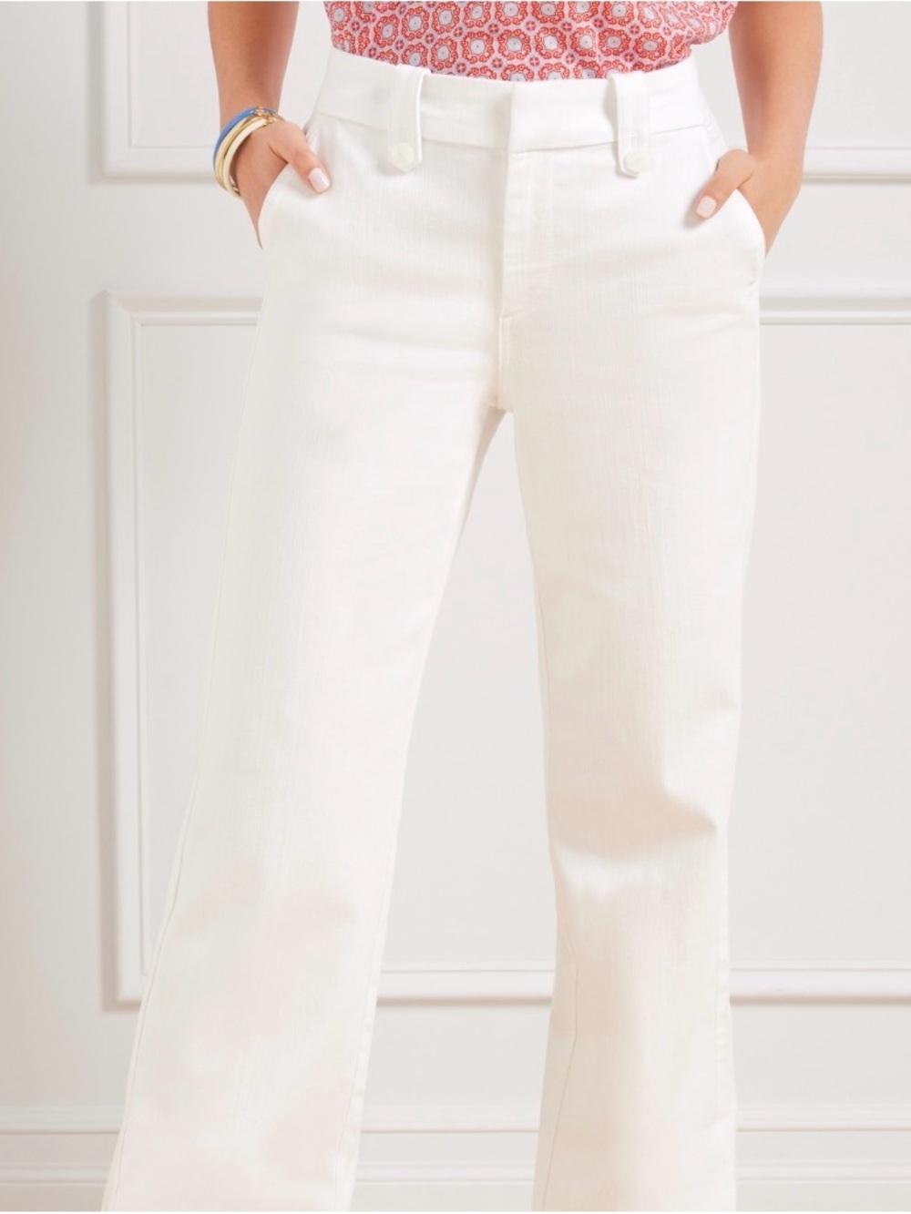 Talbots Crisp White Wide-Leg pants